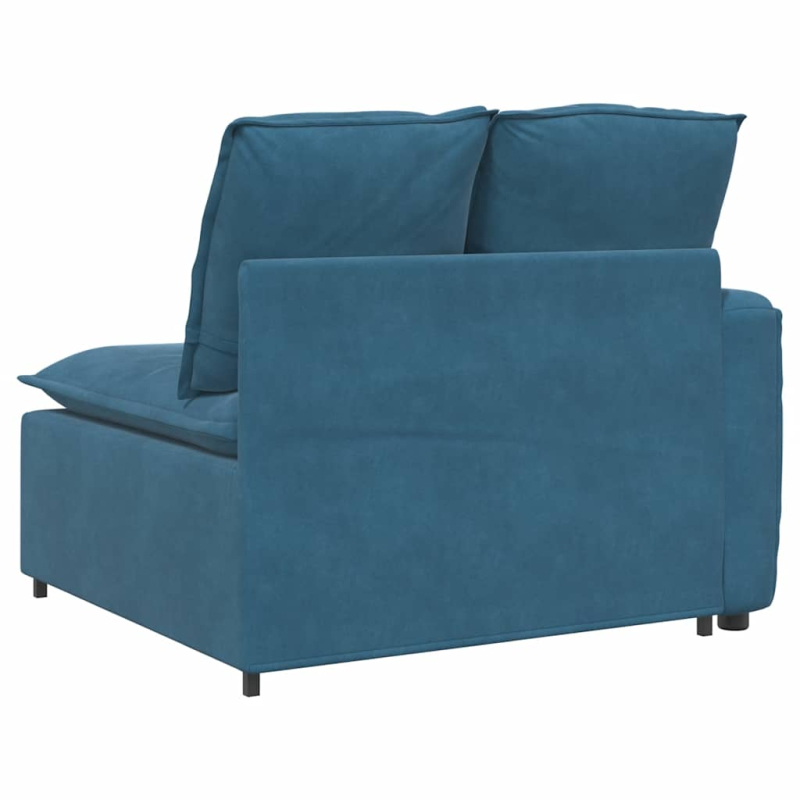 Modulares Sofa Endmodul mit Armlehne Kissen Blau 100 cm