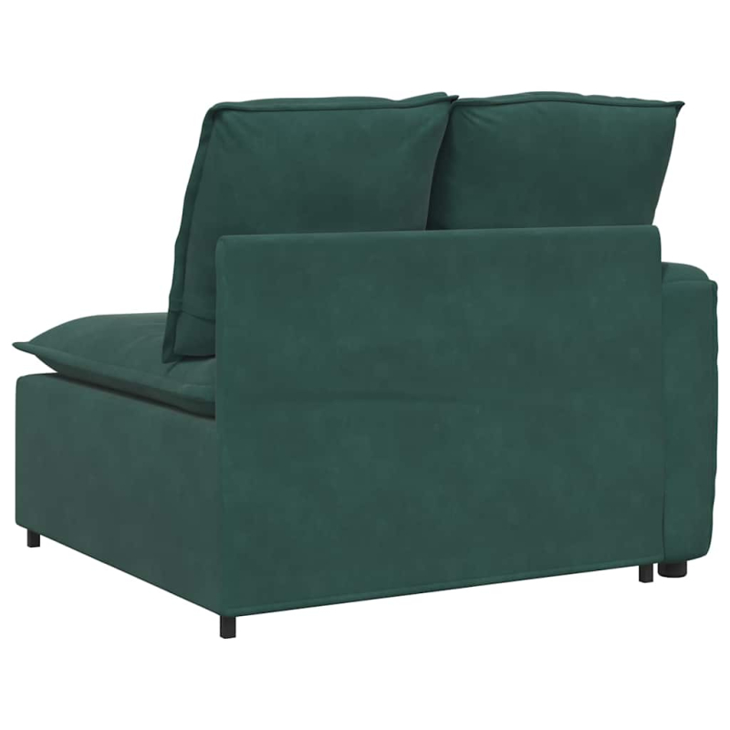 Modulares Sofa Endmodul mit Armlehne Kissen Dunkelgrün 100 cm