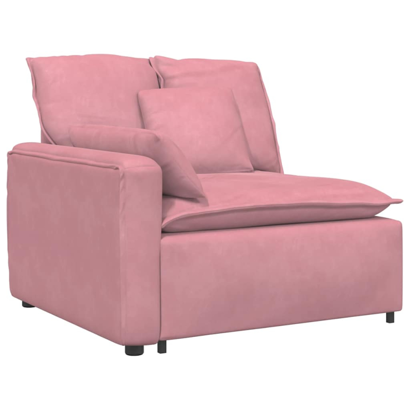 Modulares Sofa Endmodul mit Armlehne Kissen Rosa 100 cm