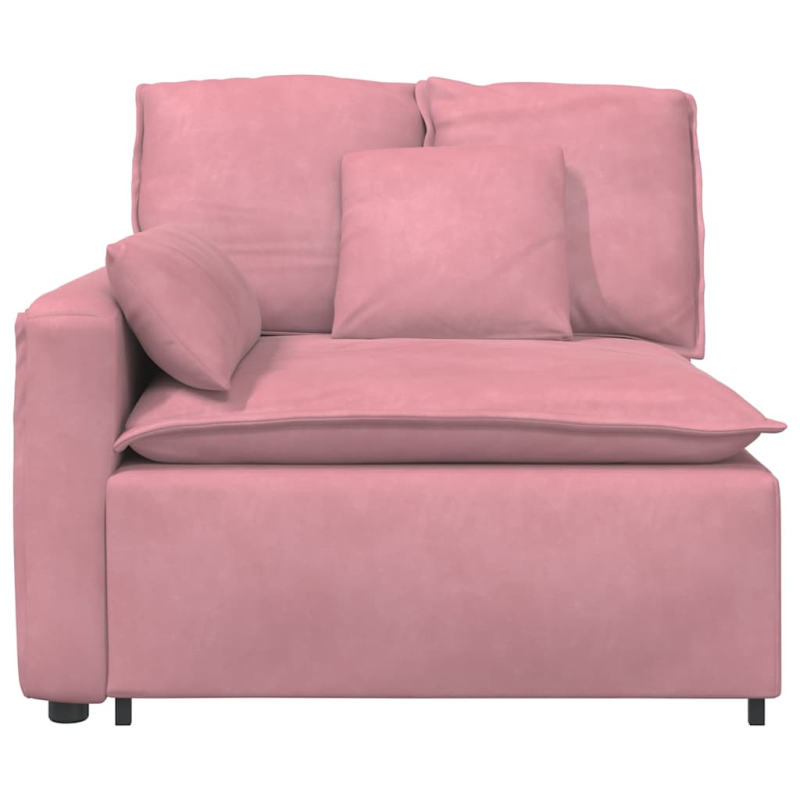 Modulares Sofa Endmodul mit Armlehne Kissen Rosa 100 cm