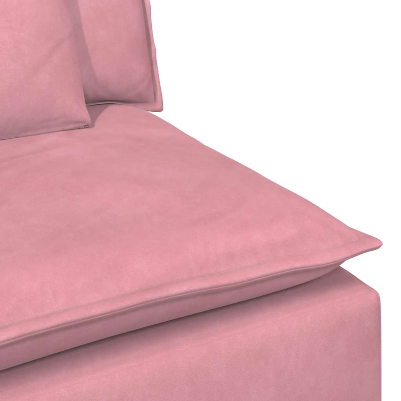 Modulares Sofa Endmodul mit Armlehne Kissen Rosa 100 cm