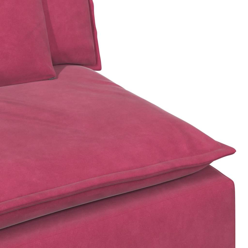 Modulares Sofa Endmodul mit Armlehne Kissen Weinrot 100 cm