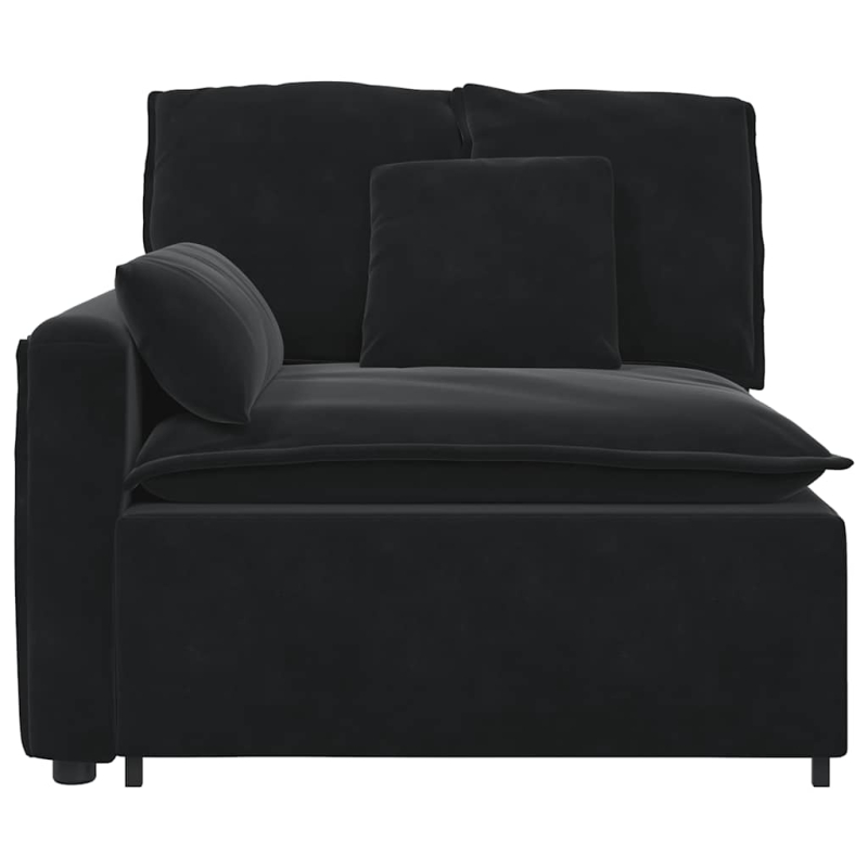Modulares Sofa Endmodul mit Armlehne Kissen Schwarz 100 cm