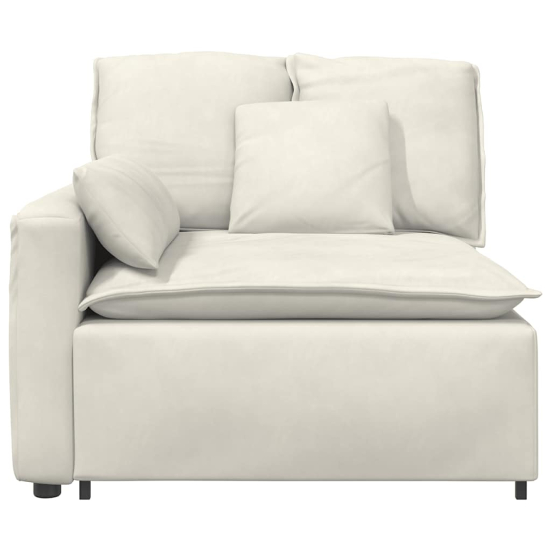 Modulares Sofa Endmodul mit Armlehne Kissen Creme 100 cm