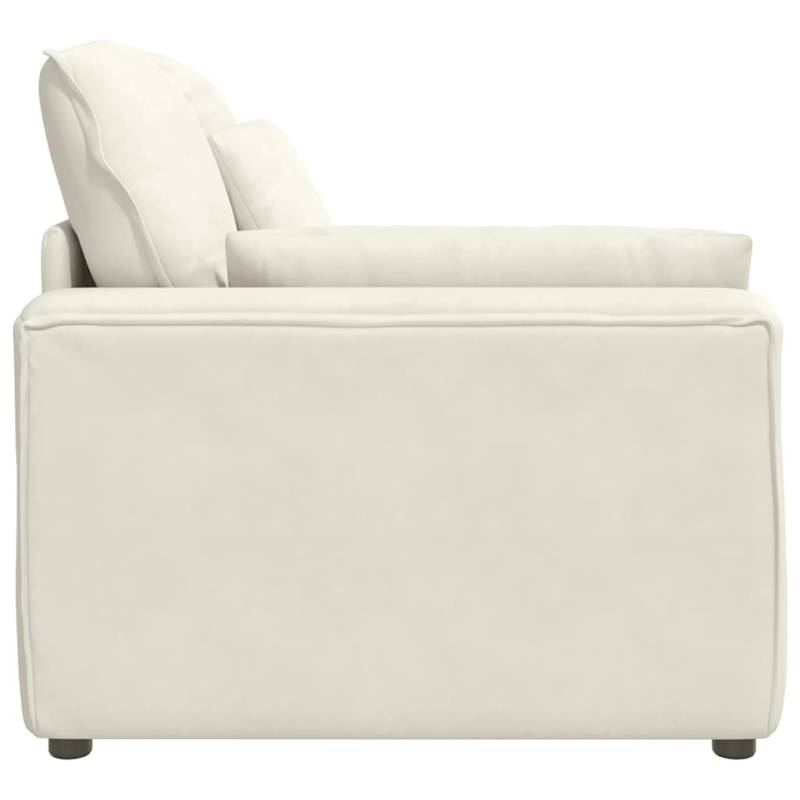 Modulares Sofa Endmodul mit Armlehne Kissen Creme 100 cm
