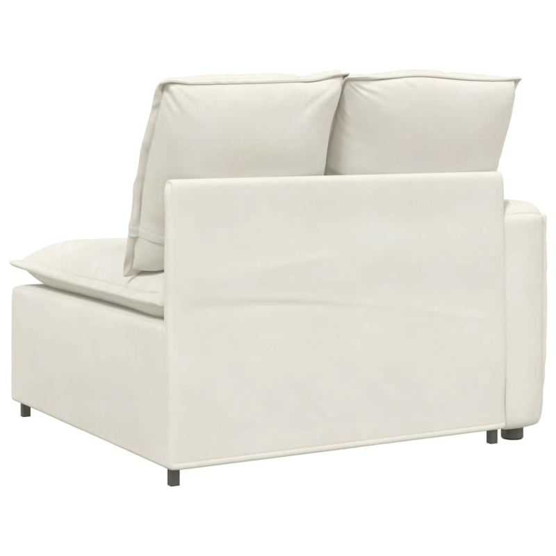 Modulares Sofa Endmodul mit Armlehne Kissen Creme 100 cm