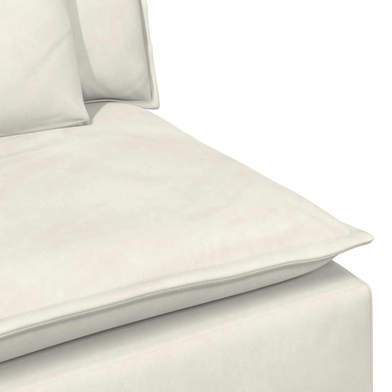 Modulares Sofa Endmodul mit Armlehne Kissen Creme 100 cm