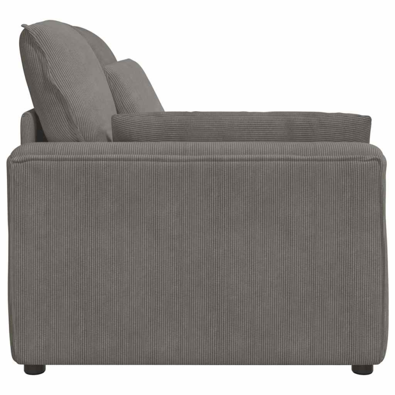 Modulares Sofa Endmodul mit Armlehne Kissen Hellgrau 100 cm