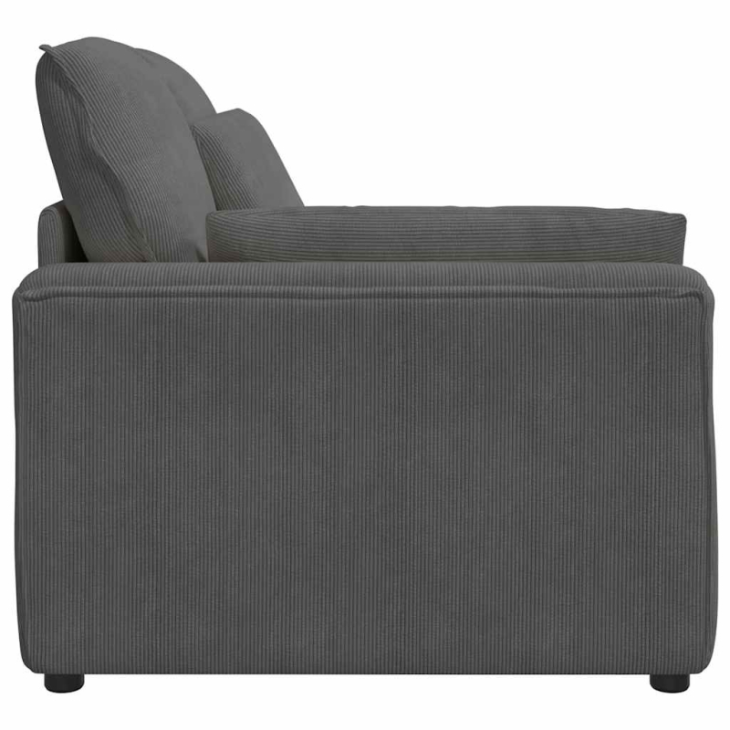 Modulares Sofa Endmodul mit Armlehne Kissen Dunkelgrau 100 cm