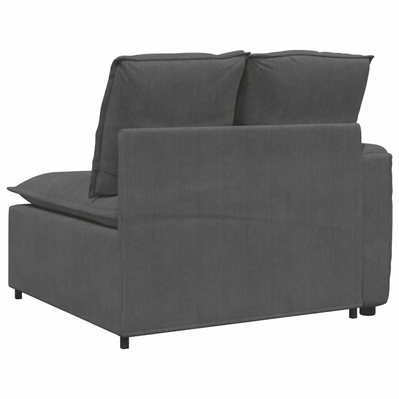 Modulares Sofa Endmodul mit Armlehne Kissen Dunkelgrau 100 cm