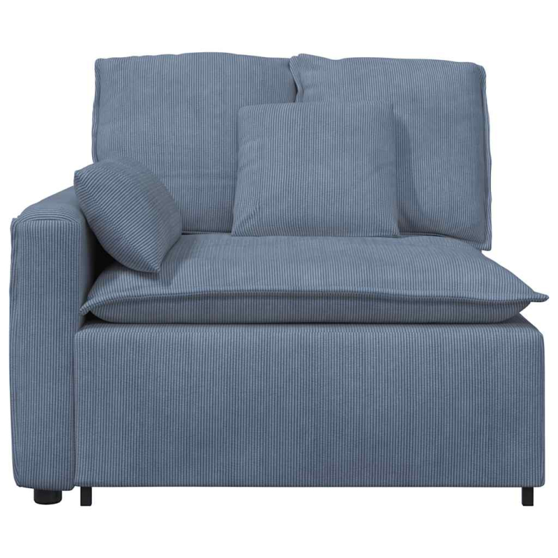 Modulares Sofa Endmodul mit Armlehne Kissen Blau 100 cm