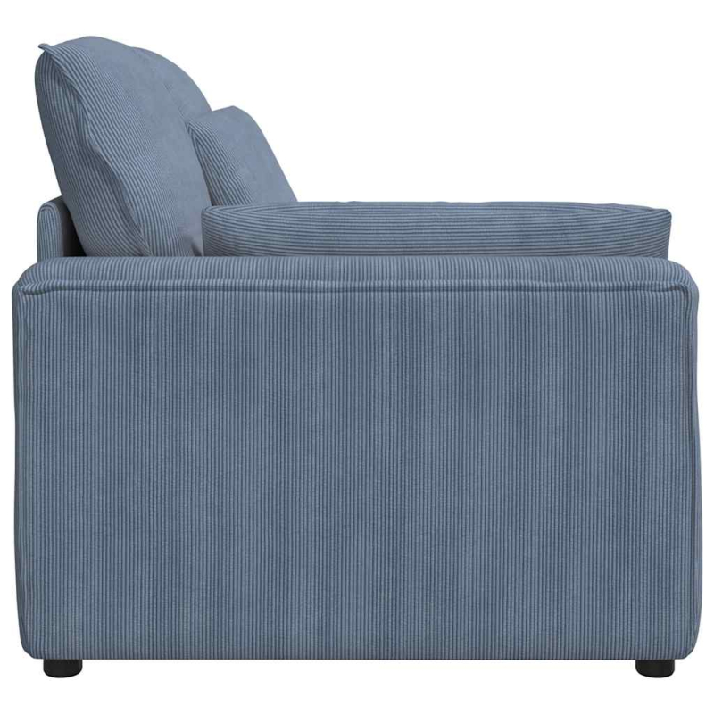 Modulares Sofa Endmodul mit Armlehne Kissen Blau 100 cm