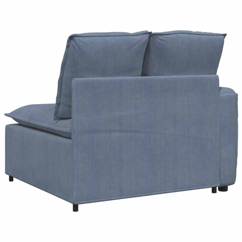 Modulares Sofa Endmodul mit Armlehne Kissen Blau 100 cm