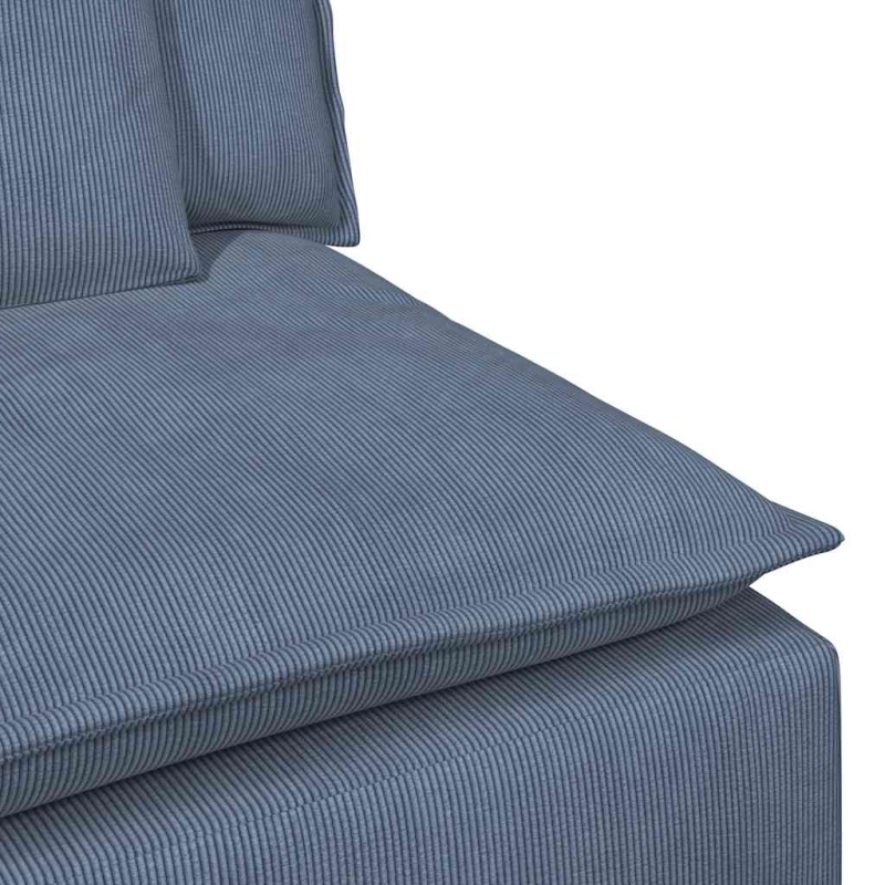 Modulares Sofa Endmodul mit Armlehne Kissen Blau 100 cm