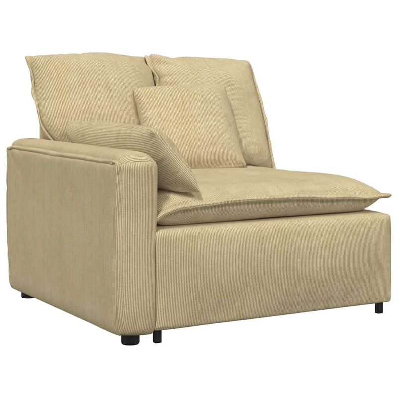 Modulares Sofa Endmodul mit Armlehne Kissen Hellgrün Grau 100cm