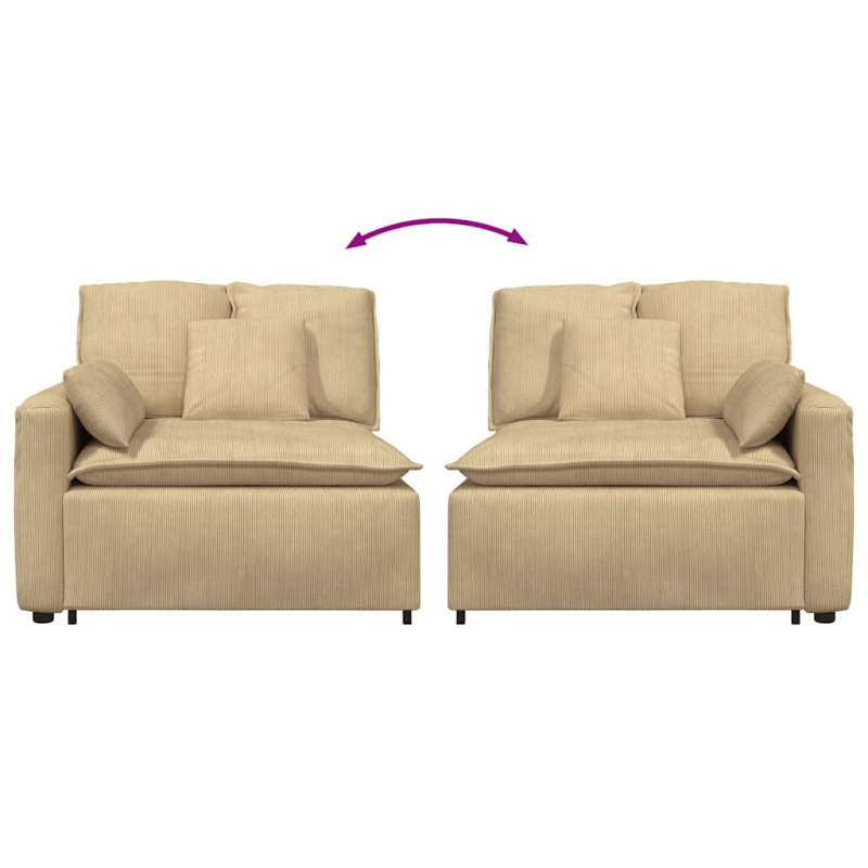 Modulares Sofa Endmodul mit Armlehne Kissen Hellgrün Grau 100cm