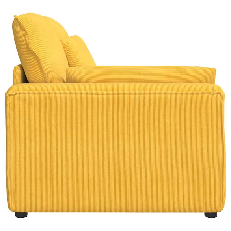 Modulares Sofa Endmodul mit Armlehne Kissen Hellgelb 100 cm