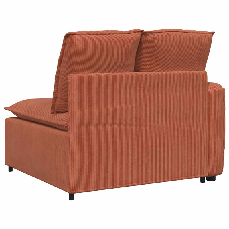Modulares Sofa Endmodul mit Armlehne Kissen Rot Orange 100 cm