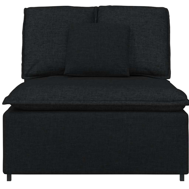 Modulares Sofa Mittelmodul mit Kissen Schwarz 100 cm