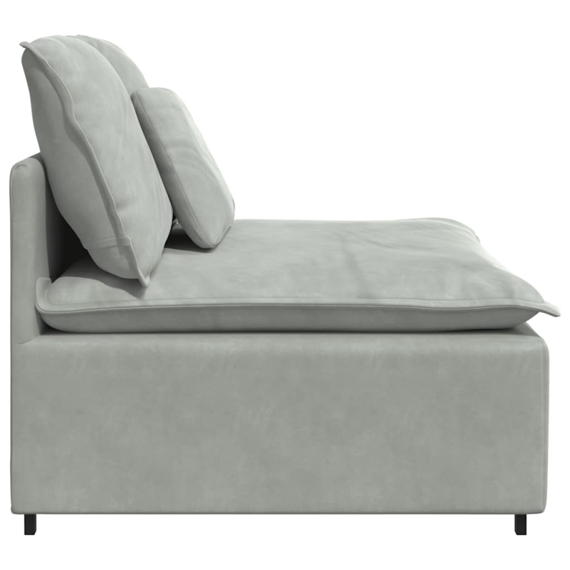 Modulares Sofa Mittelmodul mit Kissen Hellgrau 100 cm