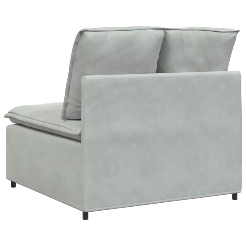 Modulares Sofa Mittelmodul mit Kissen Hellgrau 100 cm