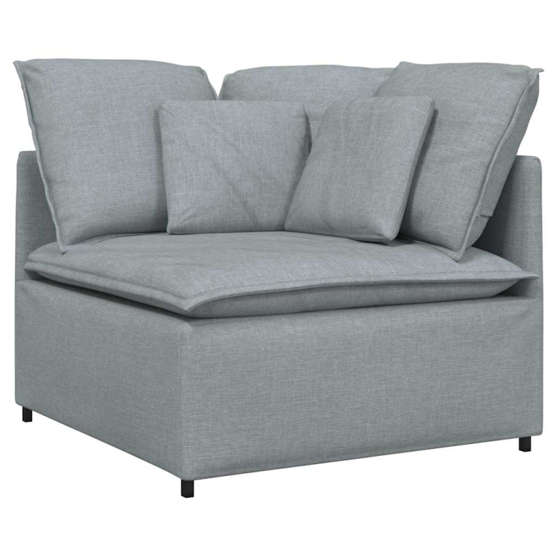 Modulares Sofa Eckmodul mit Kissen Hellgrau 100 cm