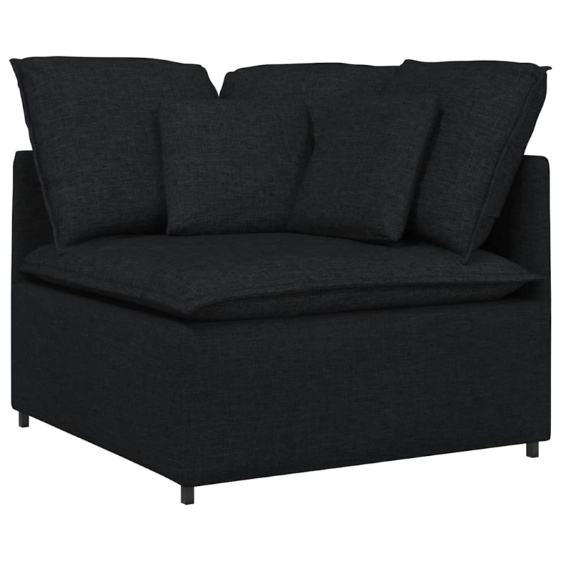 Modulares Sofa Eckmodul mit Kissen Schwarz 100 cm