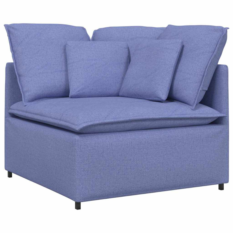 Modulares Sofa Eckmodul mit Kissen Jeansblau 100 cm