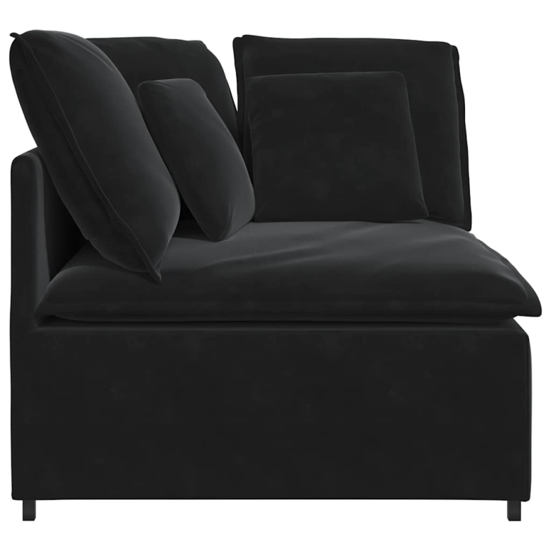 Modulares Sofa Eckmodul mit Kissen Schwarz 100 cm