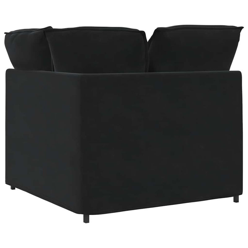 Modulares Sofa Eckmodul mit Kissen Schwarz 100 cm