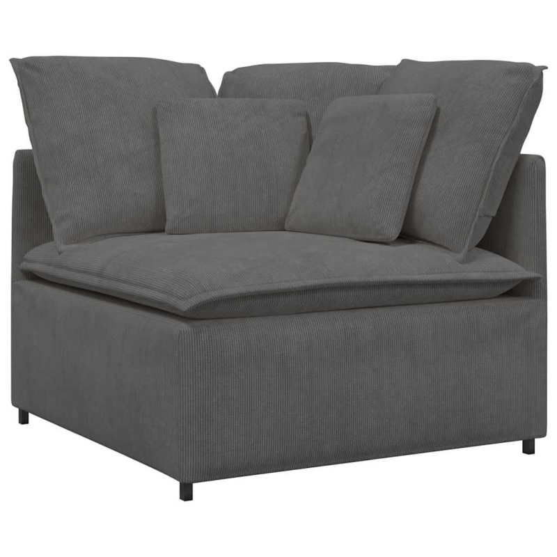 Modulares Sofa Eckmodul mit Kissen Dunkelgrau 100 cm