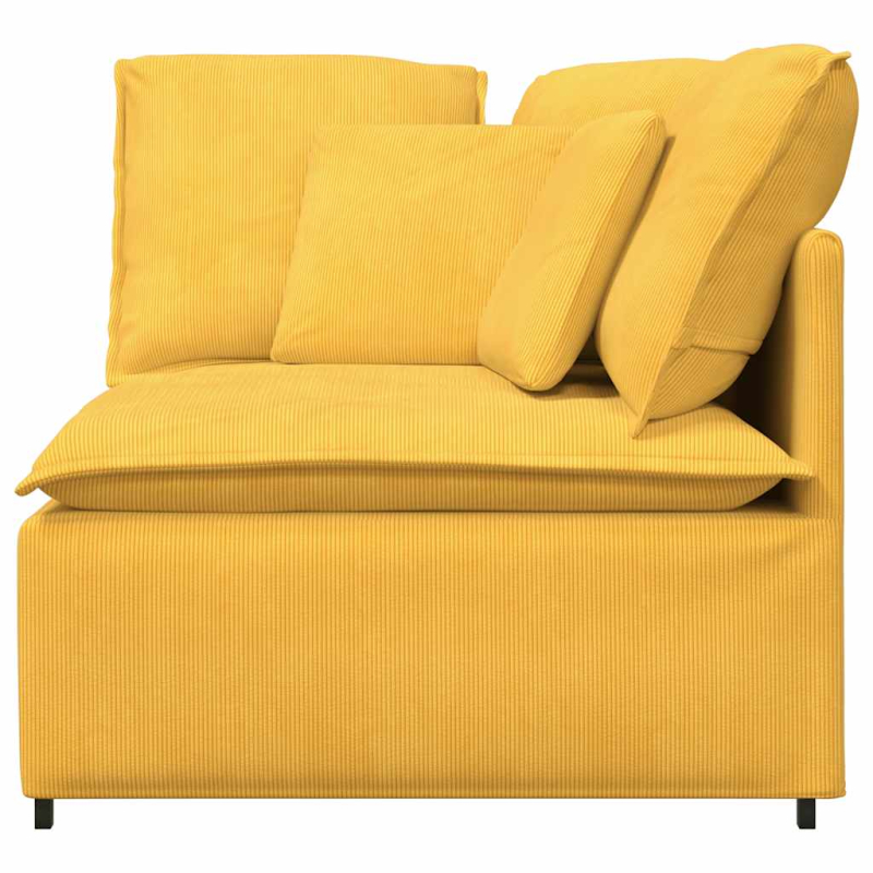 Modulares Sofa Eckmodul mit Kissen Hellgelb 100 cm