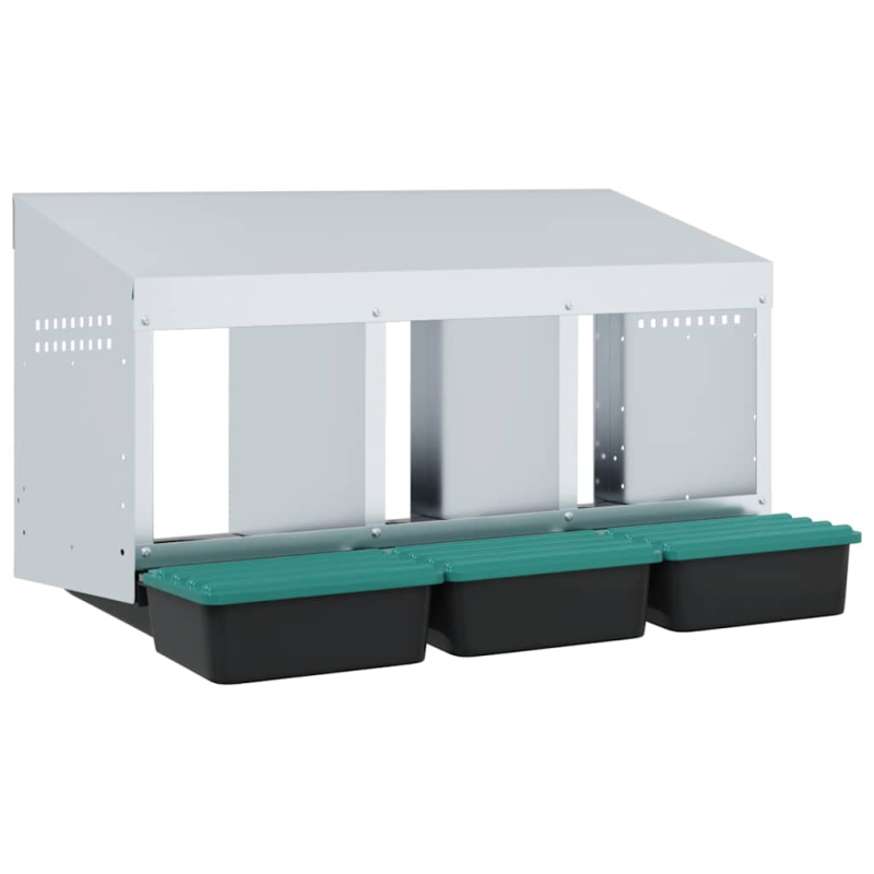 Hühner-Nistkasten 3 Fächer Wandmontage Verzinkter Stahl