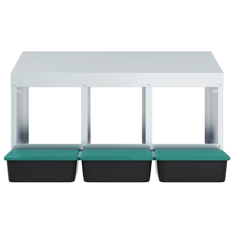 Hühner-Nistkasten 3 Fächer Wandmontage Verzinkter Stahl