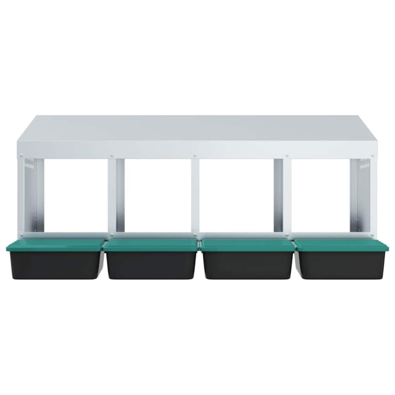 Hühner-Nistkasten 4 Fächer Wandmontage Verzinkter Stahl