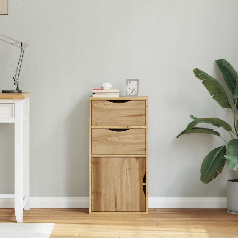 Beistellschrank mit Schubladen ODDA 40x24x79 cm Massivholz Kiefer