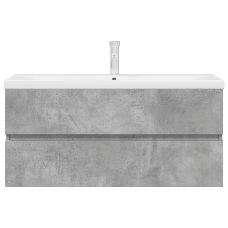 2-tlg. Badmöbel-Set Betongrau Holzwerkstoff