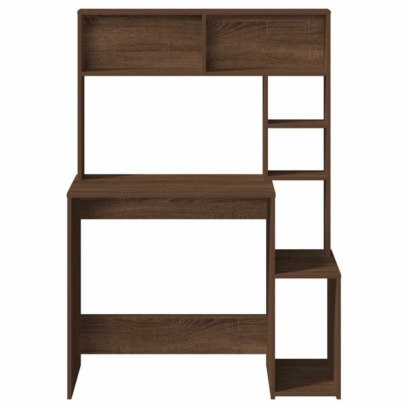 Schreibtisch mit Regal Braun Eichen-Optik 100x45x140 cm