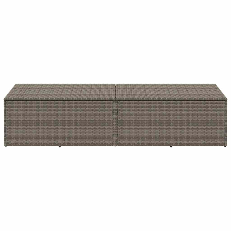Garten-Auflagenbox Grau 220x50x58 cm Poly Rattan