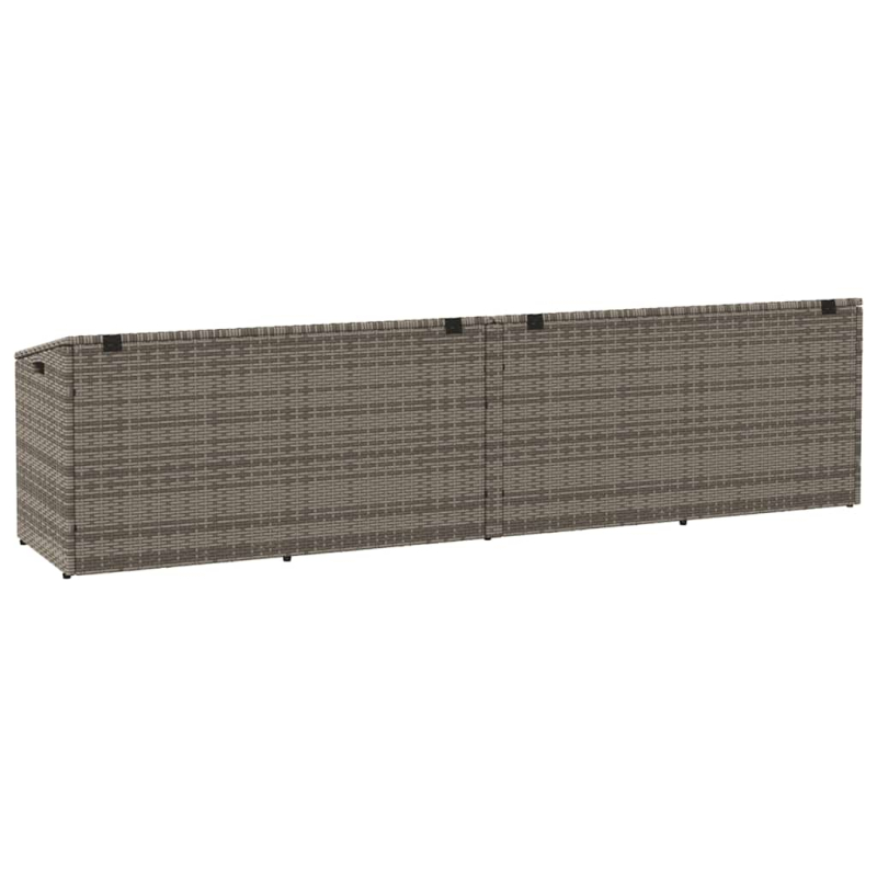 Garten-Auflagenbox Grau 220x50x58 cm Poly Rattan