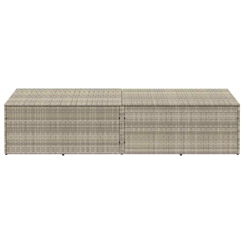 Garten-Auflagenbox Hellgrau 220x50x58 cm Poly Rattan