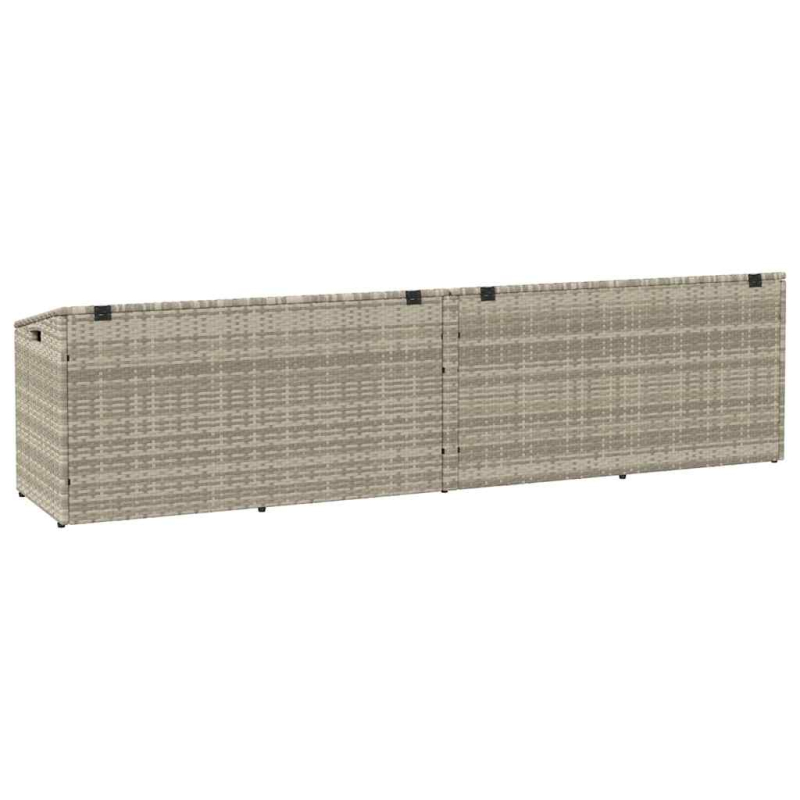 Garten-Auflagenbox Hellgrau 220x50x58 cm Poly Rattan