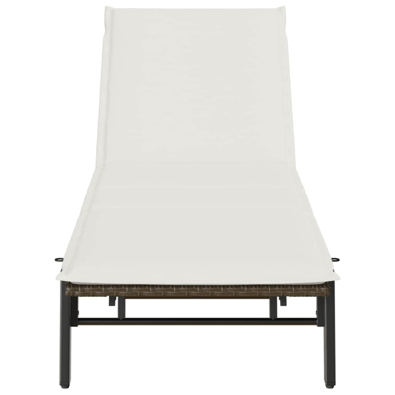 Sonnenliege mit Auflage Braun Poly Rattan