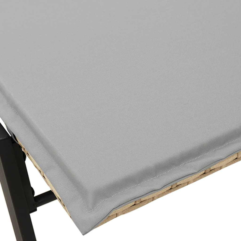 Sonnenliege mit Auflage Beige Poly Rattan