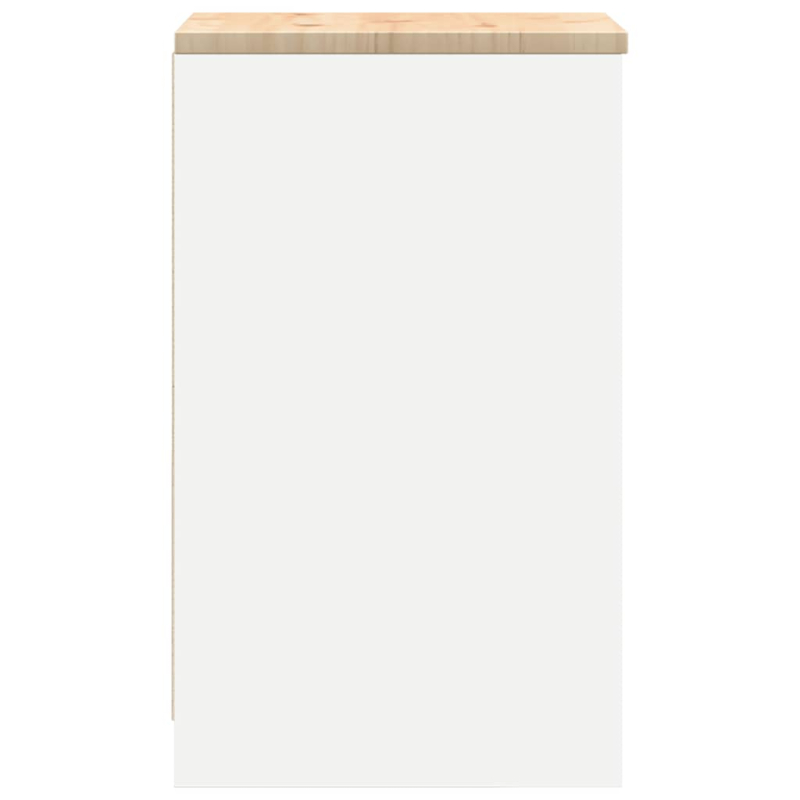 Garagen-Aufbewahrungsschrank Weiß 40x51x85 cm Massivholz Kiefer