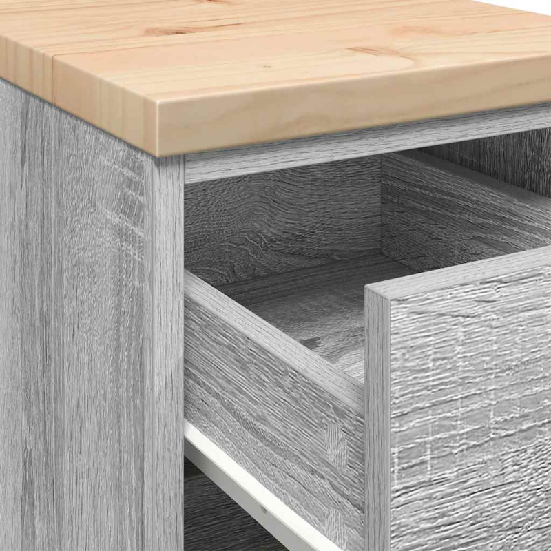 Garagen-Aufbewahrungsschrank Grau Sonoma Massivholz Kiefer