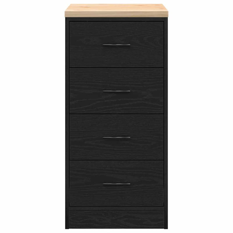 Garagen-Aufbewahrungsschrank Schwarz Massivholz Kiefer