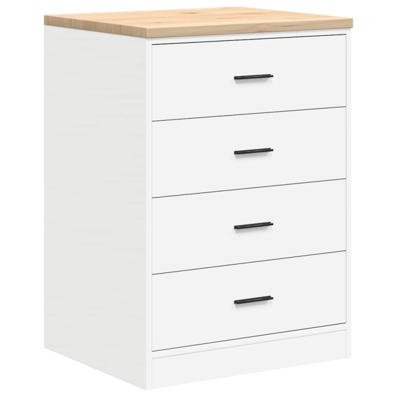 Garagen-Aufbewahrungsschrank Weiß 60x51x85 cm Massivholz Kiefer