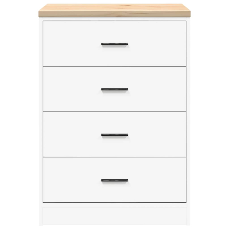 Garagen-Aufbewahrungsschrank Weiß 60x51x85 cm Massivholz Kiefer