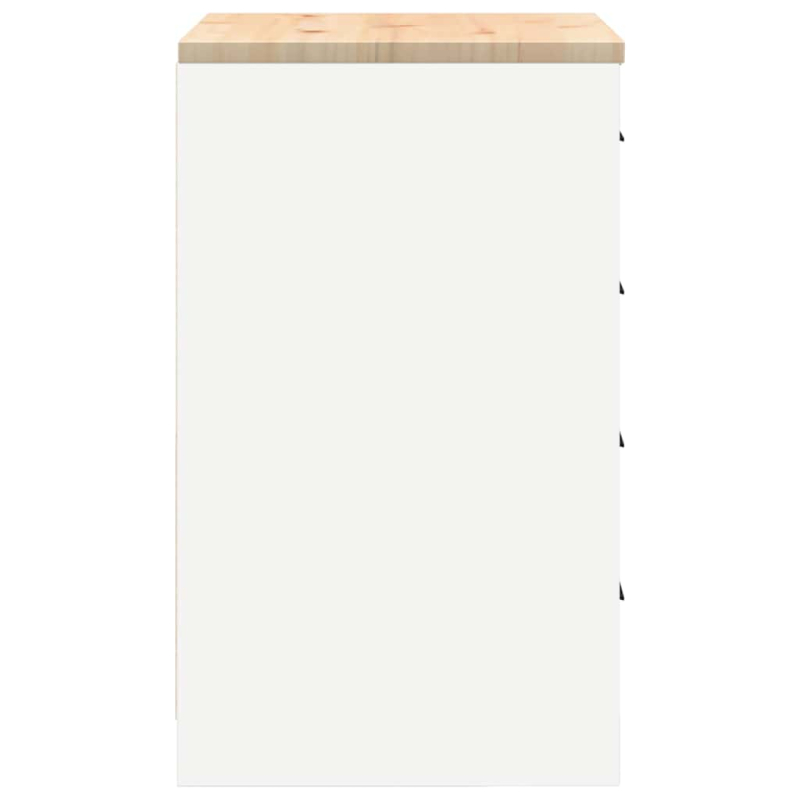 Garagen-Aufbewahrungsschrank Weiß 60x51x85 cm Massivholz Kiefer